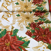 Christmas Fabric Music Red
