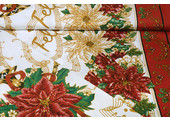 Christmas Fabric Music Red