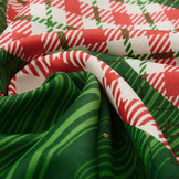 Kerststof  Geruit Groen