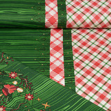 Kerststof  Geruit Groen