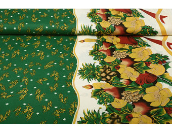 Weihnachtsstoff Winterszene Grün