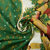 Kerststof  Winter Tafereel Groen