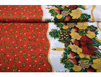 Weihnachtsstoff Winterszene Rot