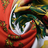 Kerststof  Winter Tafereel Rood