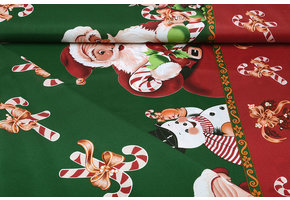 Kerststof  Kerstman Zuurstok Groen