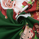 Christmas Fabric Santa Candy Cane Green