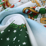 Kerststof  Kerstman Dieren Groen