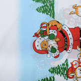 Christmas Fabric Santa Animals Red