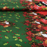 Weihnachtsstoff Weihnachtsglocken Grün