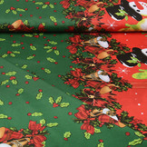 Weihnachtsstoff Weihnachtsglocken Grün