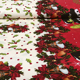 Weihnachtsstoff Weihnachtsglocken Creme