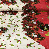 Weihnachtsstoff Weihnachtsglocken Creme