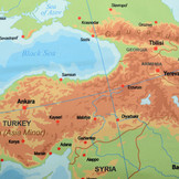 Digital Panel Stretch Cotton Map Europe Blue