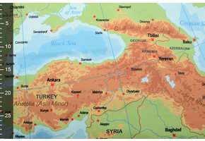 Digital Panel Stretch Cotton Map Europe Blue