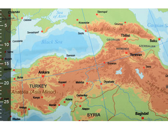 Digital Panel Stretch Cotton Map Europe Blue