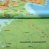 Digital Panel Stretch Cotton Map Europe Blue