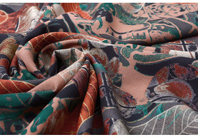 100% Viscose Leaves Salmon