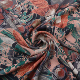 100% Viscose Bladeren Zalm