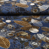 100% Viskose Blätter Blau