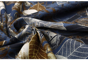 100% Viscose Leaves Blue