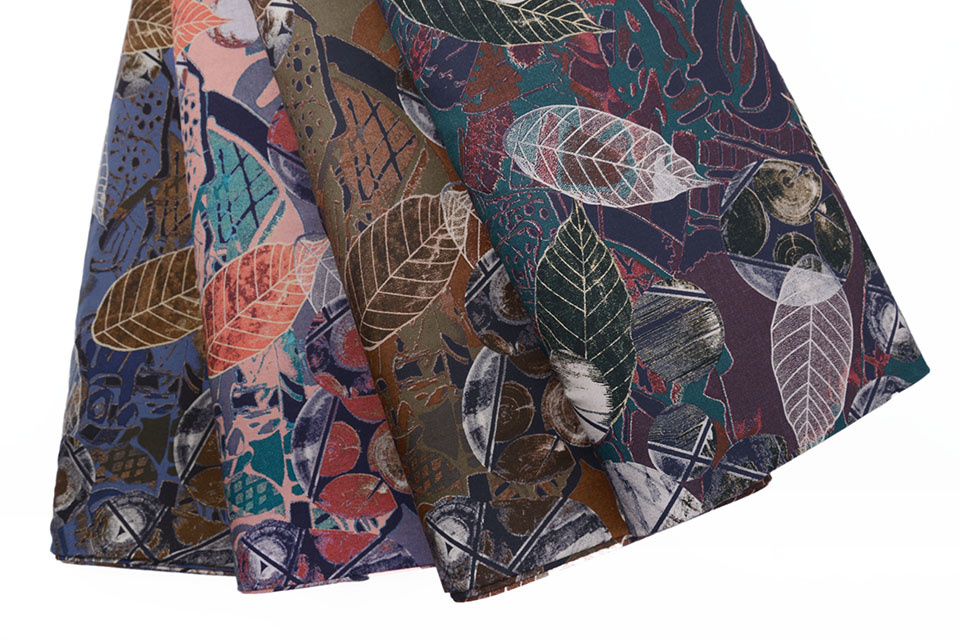 100% Viscose Leaves Petrol
