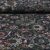 100% Viskose Mandala Armee Aubergine