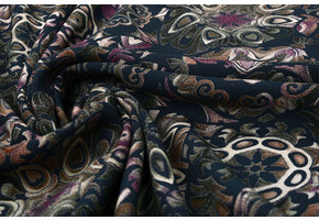 100% Viscose Mandala Army Aubergine