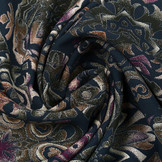 100% Viskose Mandala Armee Aubergine