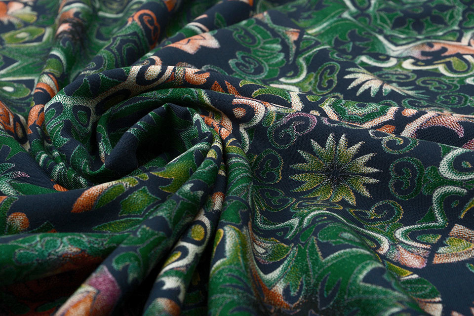 100% Viscose Mandala Groen