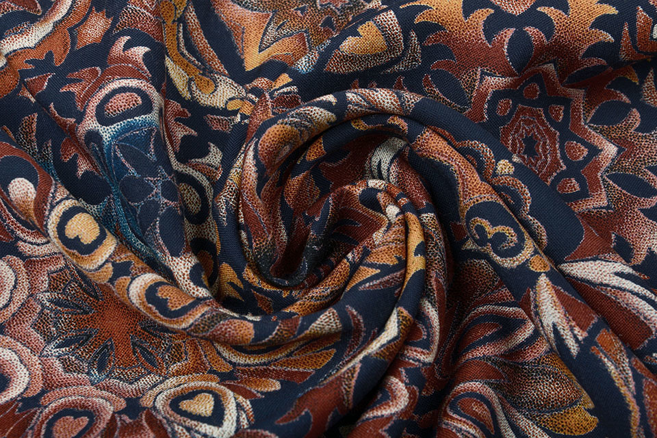 100% Viscose Mandala Brique