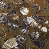 100% Viscose Bladeren Army Groen