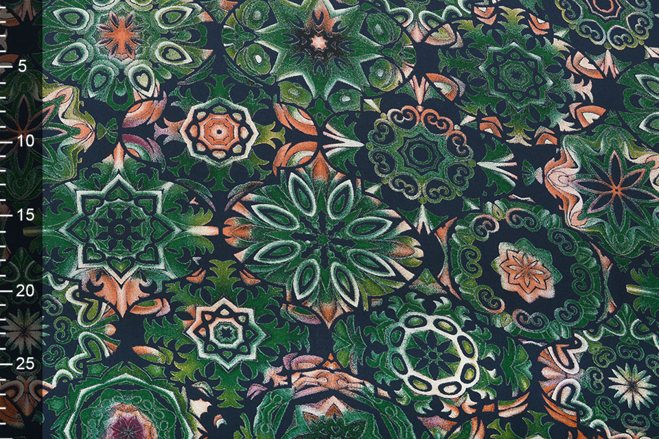 100% Viscose Mandala Groen