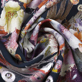 100% Viscose Flower Bouquet Multicolor