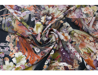 100% Viscose Bloemenboeket Multicolor