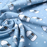 Baumwolljersey  Kuhmilch Blau