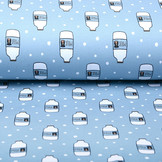 Cotton Jersey Koeienmelk Blauw