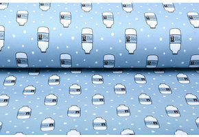 Cotton Jersey Koeienmelk Blauw