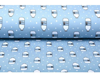 Cotton Jersey Cow's Milk Blue