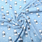 Cotton Jersey Koeienmelk Blauw