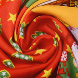 Kerststof  Kerstboompjes Rood