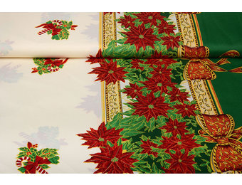 Weihnachtsstoff Weihnachtsstern Grün