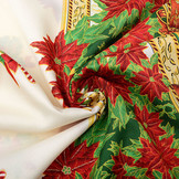 Christmas Fabric Poinsettia Green