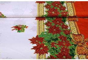 Weihnachtsstoff Weihnachtsstern Rot