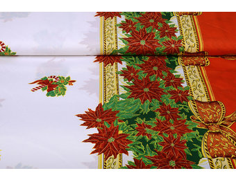 Weihnachtsstoff Weihnachtsstern Rot