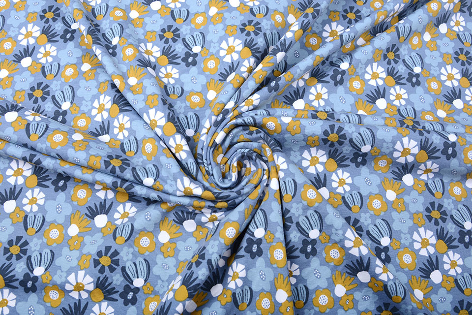 Baumwolljersey Blumen