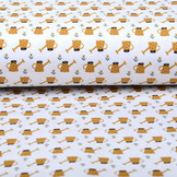 Cotton Jersey  Watering Cans Ocher