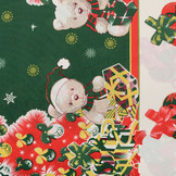 Christmas Fabric Christmas Bears Green