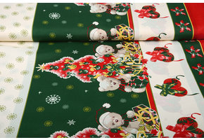 Christmas Fabric Christmas Bears Green