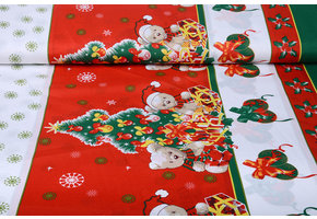 Weihnachtsstoff Weihnachtsbären Rot