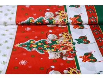 Christmas Fabric Christmas Bears Red